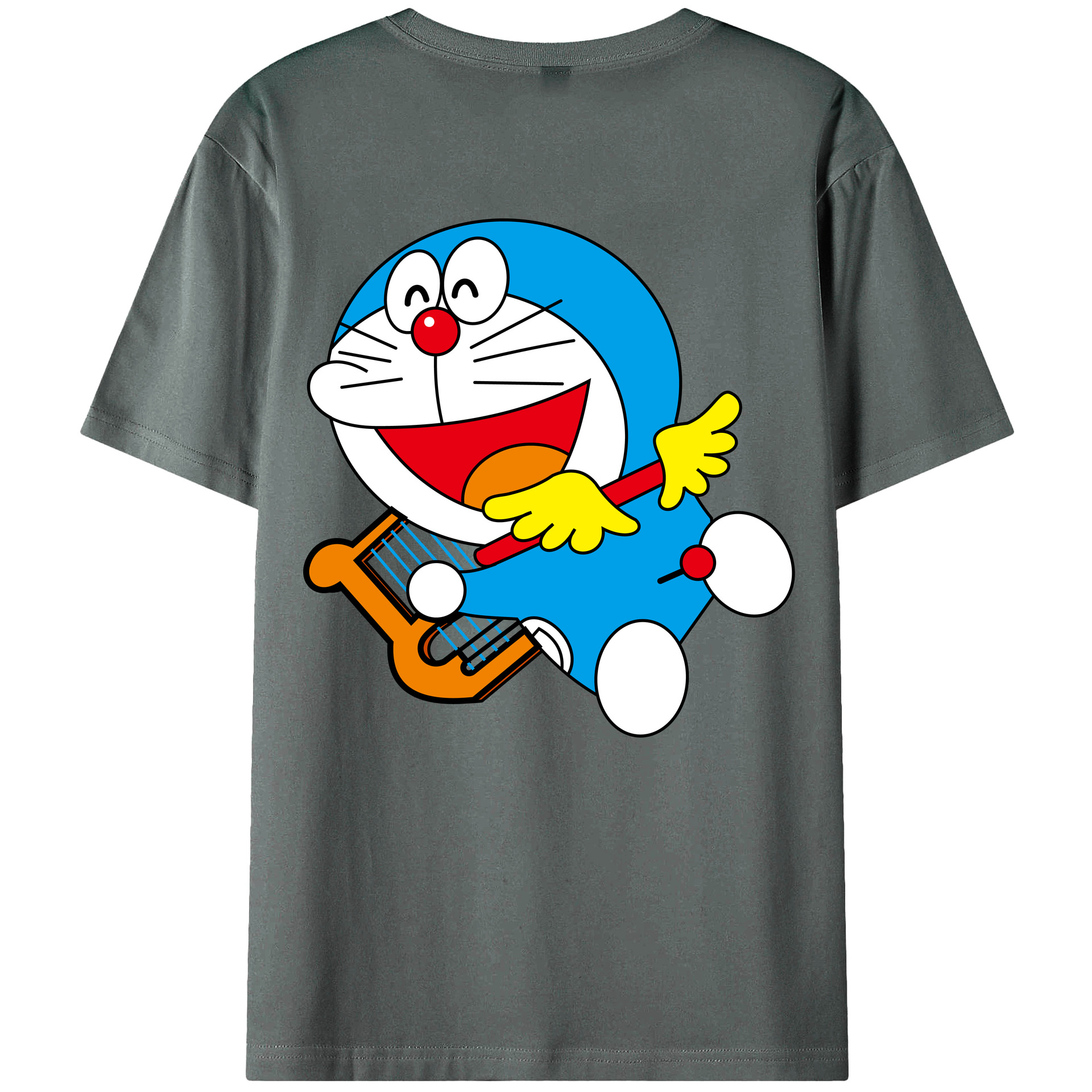 （画像用） ドラえもん Doraemon 綿100％ メンズ半袖Tシャツ（バックプリント） 通気性